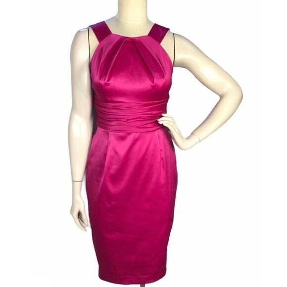 Melonie T Dresses & Skirts - Melonie T Satin Dress Fuchsia size 4